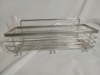New | Stainless Steel Shower Caddy w/ Hooks | Measures 4x5x13"