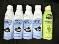 4 New Sheer Touch SPF 1O0 Sunscreen Mists 156g ea + After Sun Spray 156g | EXP 02/2025 - 12/2025