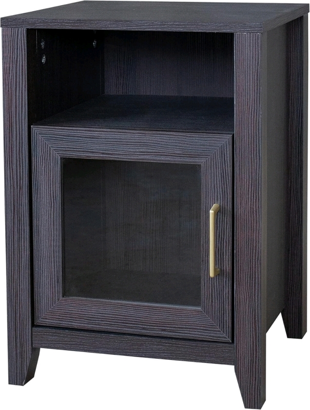 New Decor Therapy Willa Glass Door End/Side Table, Black Wash - 22.44" Tall | Retails Over $300