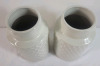 2 New 9" Ceramic Honey Comb Design Vases - 2