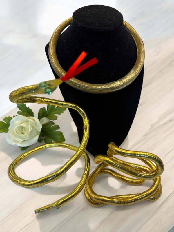 Substantial Mesh Rigid Necklace 2 Wrap Snake Pliable Wrap Necklaces