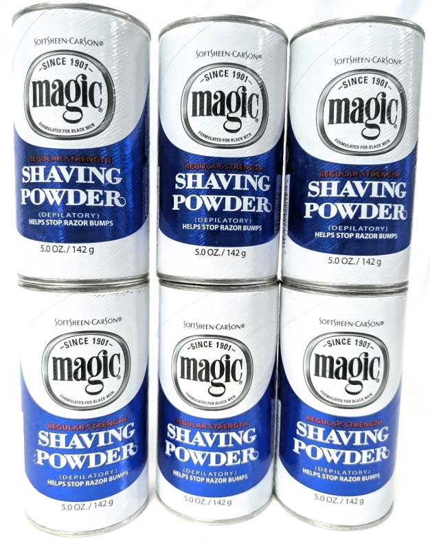 6 New SoftSheen-Carson MAGIC Regular Strength Depilatory Shaving Powder - 142g ea