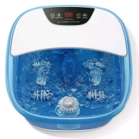 New - MaxKare Foot Spa Bath Massager w/Pedicure Grinding Stone, Heat, Bubbles & Vibration, Digital Temperature Control, 4 Massage Rollers . Model #SPA-JX1
