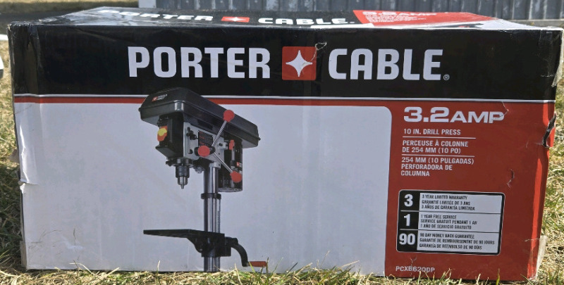 New | Porter-Cable 10-in Bench Drill Press - 3.2-A - 5-Speed - LED Light - Cast Iron| Model# PCXB620DP* Retails $199 *