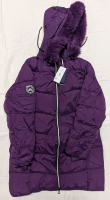 New: Size L Women's - Puffy Parka With Faux Fur - Purple