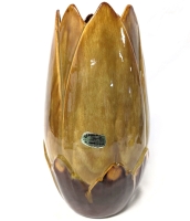 Gorgeous MCM Mid Century Modern SEEWEI Art Pottery Canada Large Drip Glaze Tulip Vase #82 with Original Sticker | 13.75" Tall