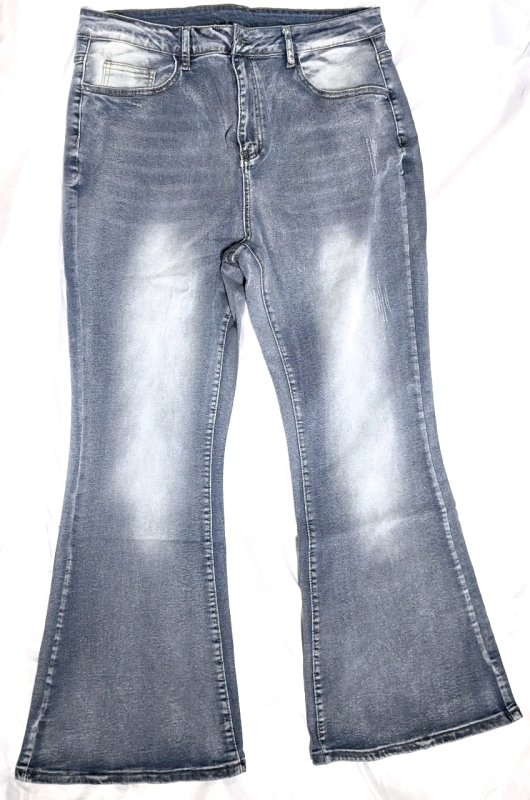 New Size 2XL Cotton Blend Flared Jeans with Stretch - Waist 17" - 20" Across