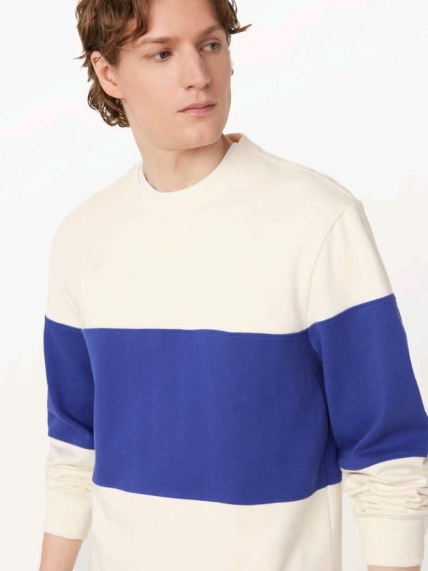 New Size Med Men's FRANK AND OAK "The Rugby Crewneck" Long Sleeve T-Shirt in Carpenter Blue | Retails $89