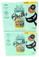 2 New Boxes TIKI CAT Born Carnivore Broths with Meaty Bits : Tuna / Chicken : 24 Pouches 885g Each | Best Before 03/24/2025 | Over$80 Retail Value!