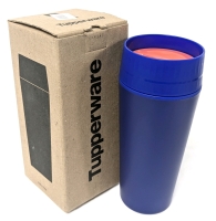 New TUPPERWARE Commuter Mug Thermal Coffee Mug 16oz To Go Eco 360&deg; Tokyo Blue