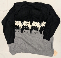 New: Size US 22-24 Women's - Knitted Pullover Sweater - Cat Themed