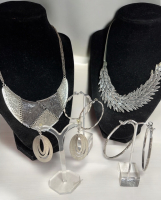 2 Statement Necklaces 3 Statement Pierced Earrings