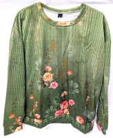 New Size 3XL Women's NORACORA Printed Floral Crewneck Longsleeve Shirt