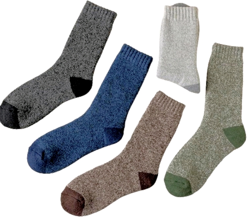 5 New Pairs O/S Unisex Knit Hiking-Type Socks - One Size Fits Most