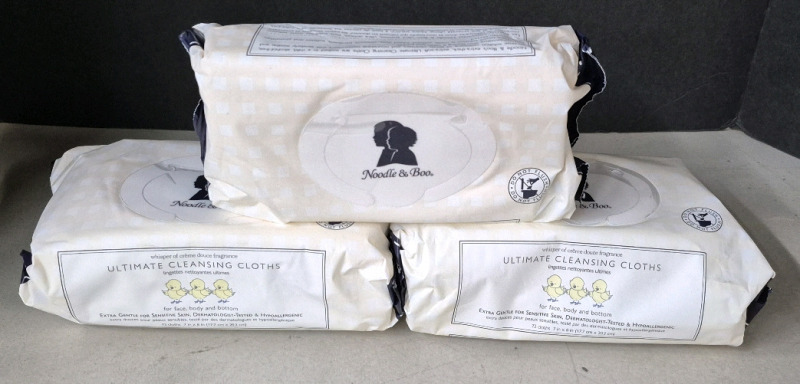 216 As New Noodle & Boo Ultimate Cleasning Cloths for Face, Body & Bottom