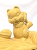Absolutely Fantastic Large Vintage EURO Ceramica MCM Yellow Squirrel with Mallet on Log Cookie Jar - 10.5" x 5" x 10" Tall - 3