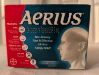 New Aerius 50 tablet box. 5mg