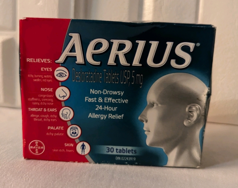 New Aerius 30 tablet box. 5mg