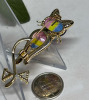 Elegant Gradient Watermelon <br/>Crystal Cat Brooch Rhinestone Luxurious Zirconia Approximately 2 x .75 Inch - 3