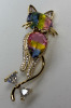 Elegant Gradient Watermelon <br/>Crystal Cat Brooch Rhinestone Luxurious Zirconia Approximately 2 x .75 Inch - 5