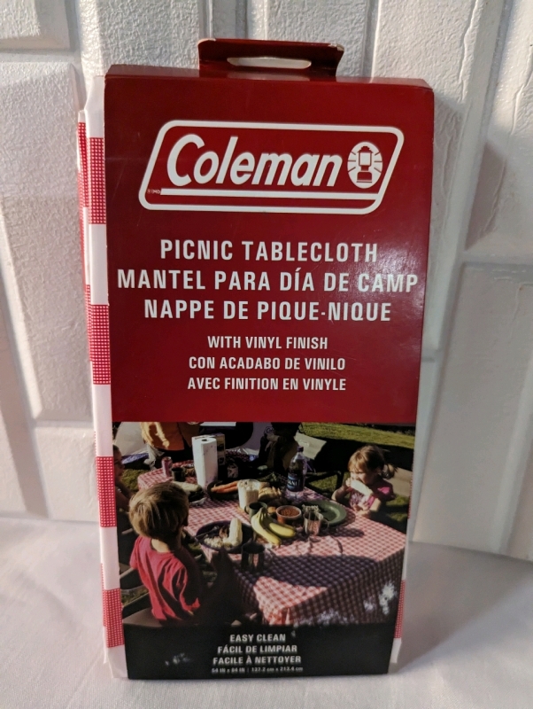 New Coleman Picnic Tablecloth with Vinyl Finish