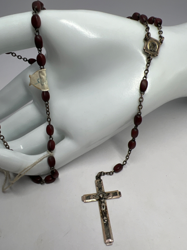 Vintage Sterling Italy stamped Rosary