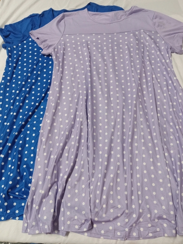 2 New | 3XL Women's Cute Polka-dot Nightgowns