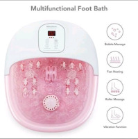 New | Maxkare Foot Spa Massager With T Rollers, Heat & Bubbles | Model XKAM-SPA19