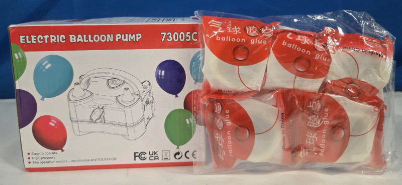 6 New | Electric Ballon Pump 73005C | & ( 5 ) Packs Of Balloon Glue