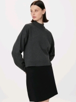 New: Size S Women's - Frank and Oak - The Compact Mock Neck Sweater - Cool Grey - Retails for 99$