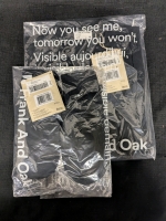 2 New: Size S and XS-S - Frank and Oak - The Fluid Camp Collar Blouse (Small) - The Puffer Mittens (XS-S) - Black