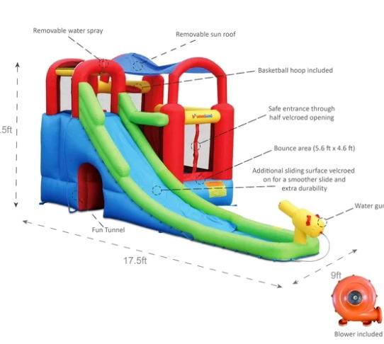 As New | Bounceland Wet or Dry Combo Bouncehouse | See dimensions in photos | Comes w/ Blower | Retails Over $800