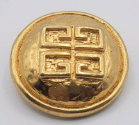 Vintage Parfums Givenchy France - Logo Pin Brooch , Signed on Back . Measures 1 3/8" diameter