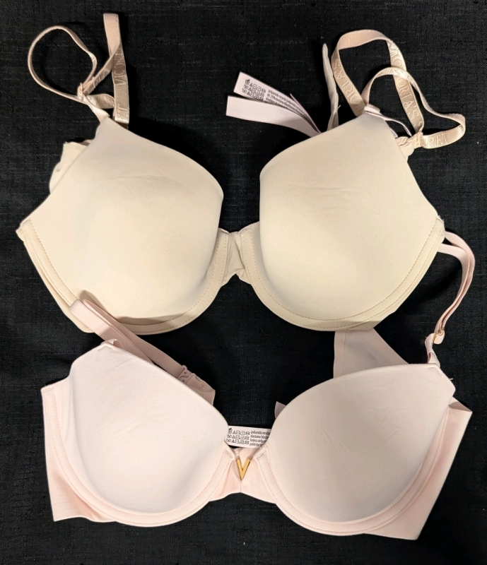 2 New: Size 32D Women's - Victoria's Secret - Lightly Lines Demi Bras