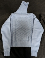 New: Size S Women's - Long Sleeved Turtle Neck Crop Top Knitted Sweater