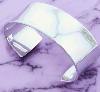 925 Sterling Stamped Silver Open Cuff Bracelet Elegant Adjustable 1.18" Width Luxurious Shine