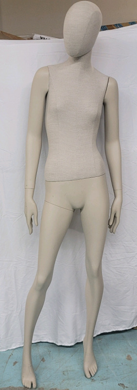 6ft Female Store Mannequin w/Movable Arms & Head . Not Free Standing , Will Need Base . Minor Wear from Store Display Use .