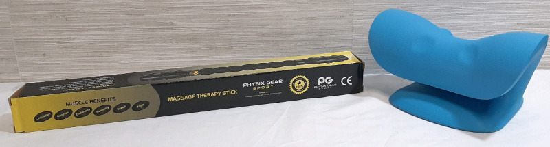 New Physix Gear Massage Therapy Stick & Neck And Shoulder Relaxer
