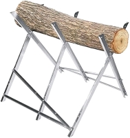 As New - Portable Folding Sawhorse - RUN.SE 220 lbs Capacity Adjustable Steel Sawbuck Log Cutting Stand w/Hardware . Missing 2 bottom Brace pcs. (see photos)