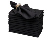 New | Gala Houseware 12 Pcs Spun Polyester Napkins | Colour: Black