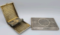 Two (2) Vintage Cigarette Cases . Pat. 1908 Havone Cigarette Case & Engraved Unmarked Cigarette Case