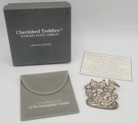 1997 PRISCILLA HILLMAN Sterling Silver Cherished Teddies Pin Brooch .