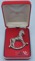 Sterling Silver Rocking Horse Brooch . Measures 2" diameter