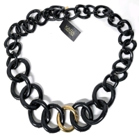 New Signed KARA ROSS Super Chunky Oval Link 32" Necklace BN00273-0003-SC with Original Price Tag | Retails $195!