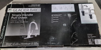 As New Glacier Bay Single Handle Pull-Down Kitchen Faucet with Soap Dispenser - Model 1009 093 889 Stainless Steel