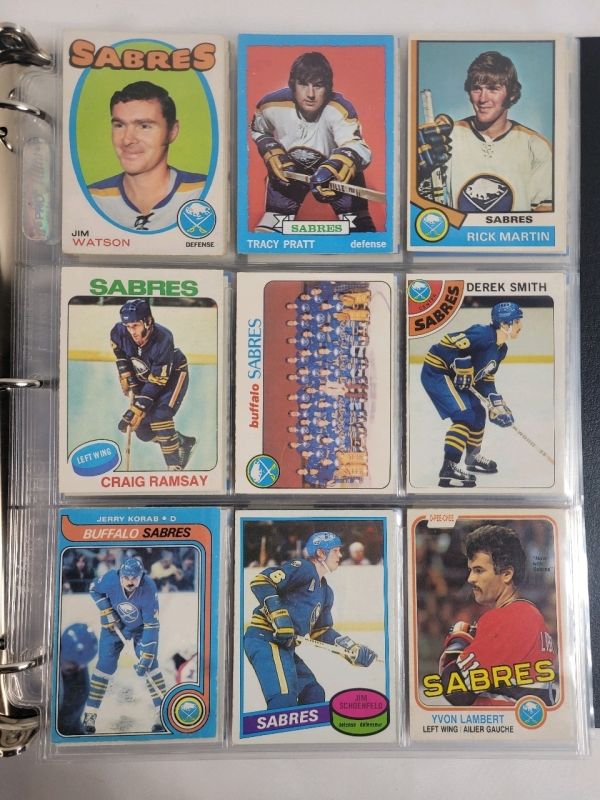 1971 - 2023 Buffalo Sabres NHL Hockey Trading Card Singles . 171 Trading Cards