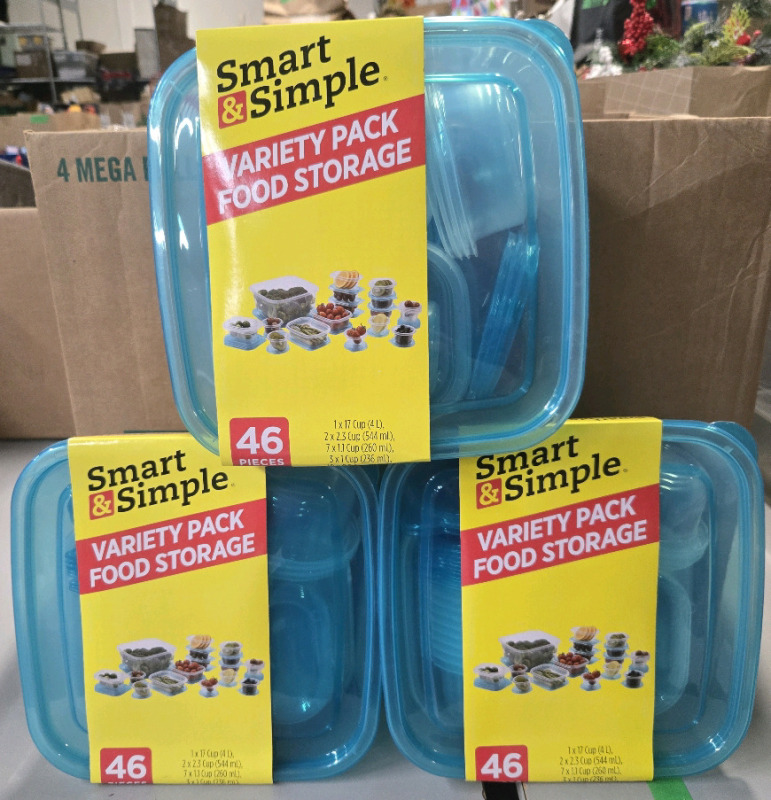 138 Pcs New | Smart & Simple Variety Food Pack Storgae