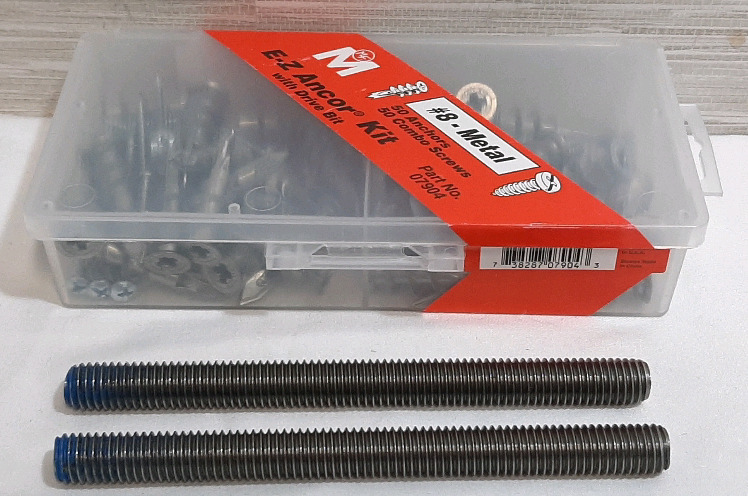 New MC E-Z Ancor Kit with Drive Bit (50 Anchors & 50 Combo Screws) & 2 Midwest Threaded Rods