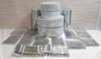 New Munfix Silver Premium Heavyweight Plastic Tableware Set, Including 100 Plates, 100 Salad Plates, 100 Tumblers, 100 Forks, 100 Spoons & 100 Knives