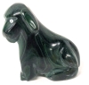 Stunning Vintage MALACHITE Carved Stone Dog Figure - 2" Tall - 5